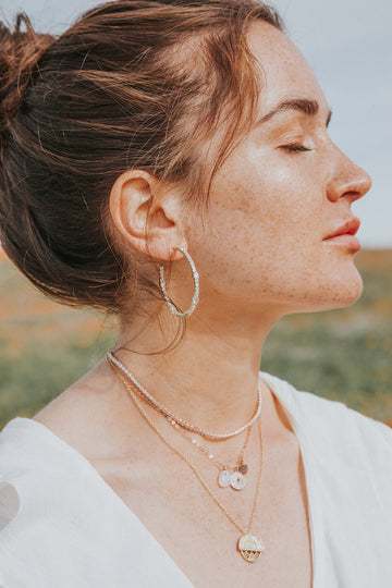 Gold diamond hoops